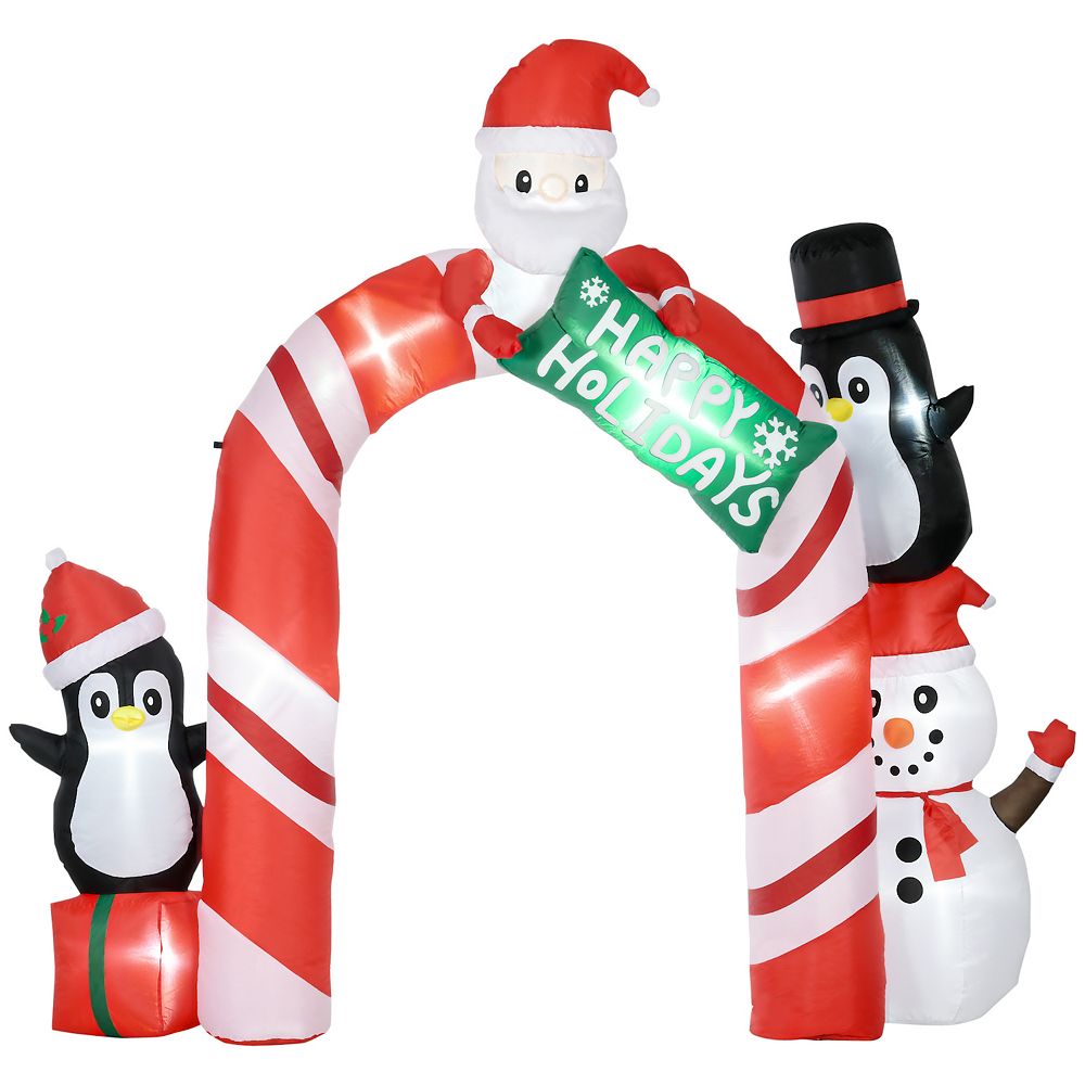 HOMCOM 126inch Giant Christmas Inflatables Archway with Santa for Yard ...