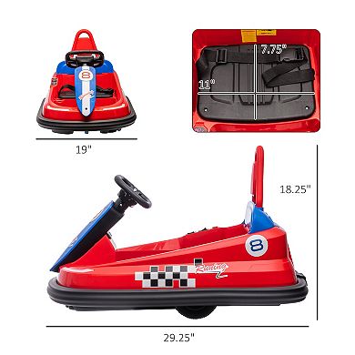 Bumper Car For Kids, 360° Rotation 6v Electric Ride On Bumper Red
