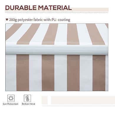 12'x8' Manual Retractable Sun Shade Shelter Outdoor Patio Awning Canopy Multi