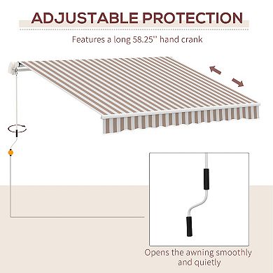 12'x8' Manual Retractable Sun Shade Shelter Outdoor Patio Awning Canopy Multi