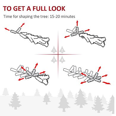 HOMCOM 9ft Slim Unlit Pine Snow Flocked Artificial Christmas Hinged PVC Tree