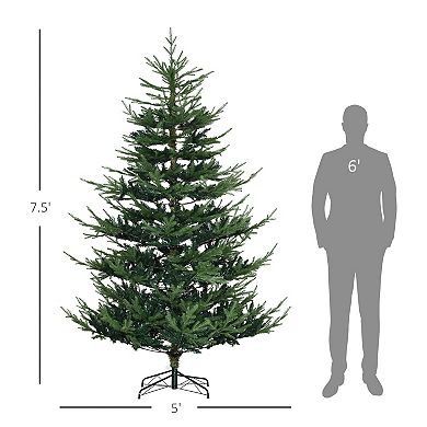 7.5' Artificial Christmas Tree With Realistic Branch Tips, Auto Open For Party