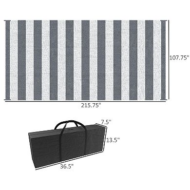 Outsunny Outdoor Rug & Bag, 9ft x 18' Plastic Rug &