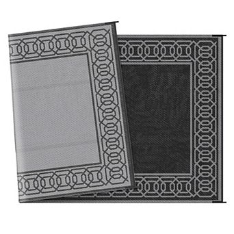 Outsunny Outdoor Rug & Bag, 9ft x 18' Plastic Rug &