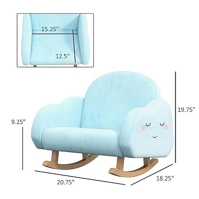 Qaba Rocker Armchair For Nursery Playroom Preschool For 1.5-5 Years, Blue