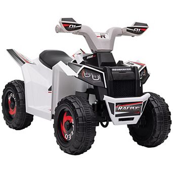 Kids Atv Quad Car, 6v Four-wheeler W/ Forward Backward, White