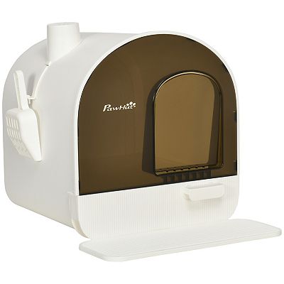 PawHut Cat Litter Box with Lid, Covered Litter Box for Indoor Cats