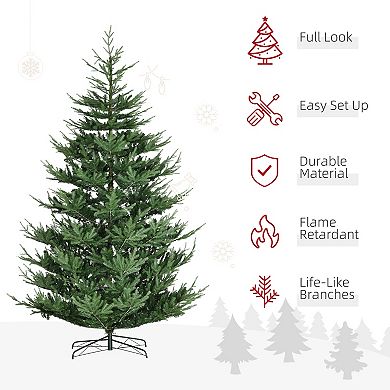 9' Artificial Christmas Tree With Realistic Branch Tips, Auto Open For Party