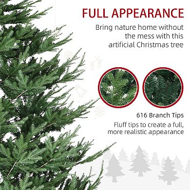 9' Artificial Christmas Tree With Realistic Branch Tips, Auto Open For Party