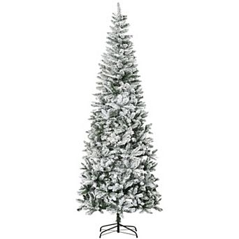 9' Artificial White Flocked Christmas Tree Pencil Tree Holiday Home Decoration