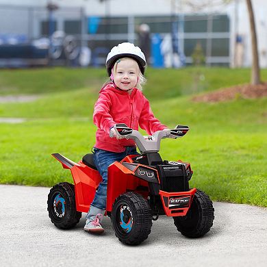 Kids Atv Quad Car, 6v Four-wheeler W/ Forward Backward, Red