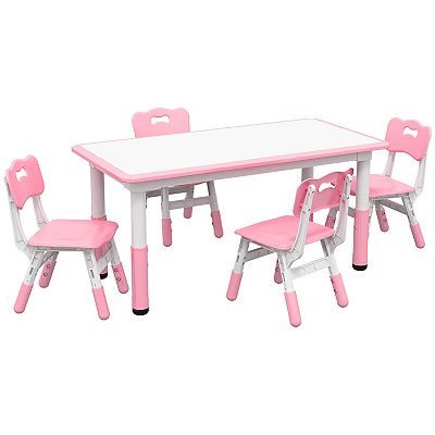 Kids Table And Chair Set adjustable Height Easy To Clean Table Surface