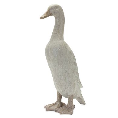 Distressed Stone Standing Duck Garden Statue (set Of 2)