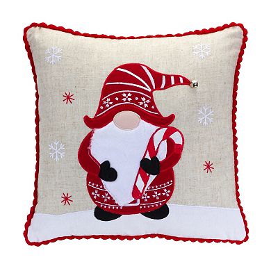 Embroidered Gnome And Nordic Snowflake Pillow (set Of 2)
