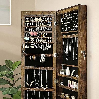 47.3-Inches Wall-Mounted Jewelry Cabinet Armorie with 6 LEDs