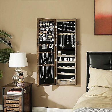 47.3-Inches Wall-Mounted Jewelry Cabinet Armorie with 6 LEDs