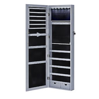 47.3 in Wall-Mounted Jewelry Cabinet Armorie with 6 LEDs