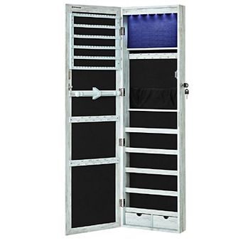 47.3 in Wall-Mounted Jewelry Cabinet Armorie with 6 LEDs