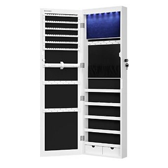 47.3 in Wall-Mounted Jewelry Cabinet Armorie with 6 LEDs