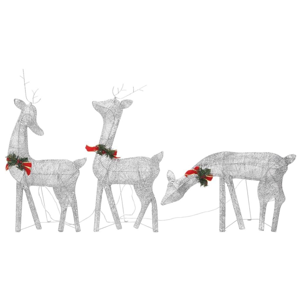 Reindeer Family Christmas Decoration Durable Suitable For Indoors And   6790849 Silver Cold White