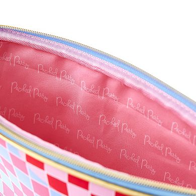 Packed Party Checkered Print Laptop Case