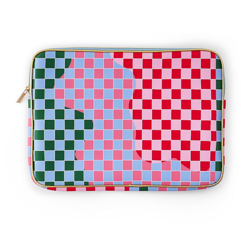 Packed Party Checkered Print Laptop Case