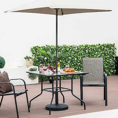 35 X 35 Inch Patio Dining Table With 1.5" Umbrella Hole (umbrella Not Included)