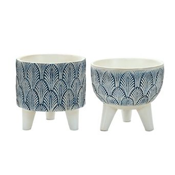 Geometric Leaf Planter With Legs (set Of 2)