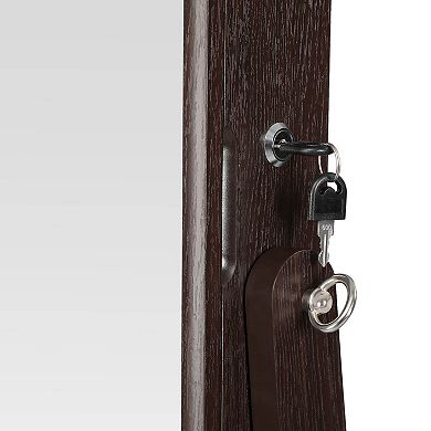 Free Standing Jewelry Armoire with Full Mirror