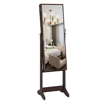 Free Standing Jewelry Armoire with Full Mirror