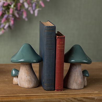 Green Garden Mushroom Décor (set Of 2)