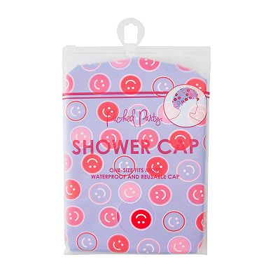 Packed Party Smiley Print Reusable Shower Cap