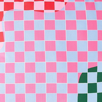 Packed Party Checkered Print Desk Pillow