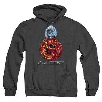 Game Of Thrones Combined Targaryn And Stark Adult Heather Hoodie