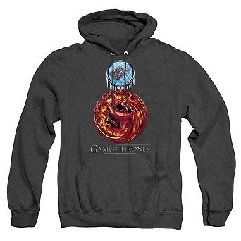 Game Of Thrones Combined Targaryn And Stark Adult Heather Hoodie