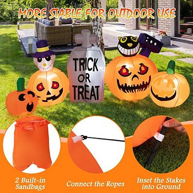 Halloween Festives Inflatable Spoof Ghost Yard Decoration With Led Lights