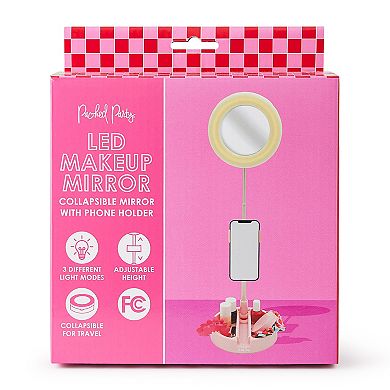 Packed Party Adjustable Makeup Mirror With Phone Holder