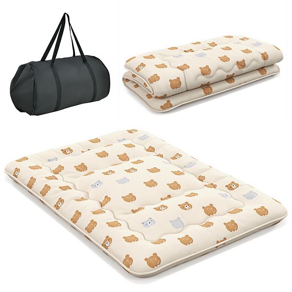 Foldable Futon Mattress With Washable Cover And Carry Bag For Camping