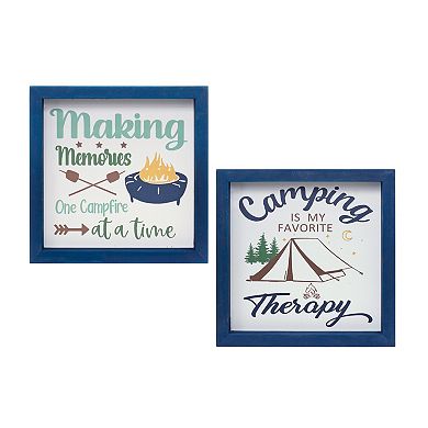 Wood Framed Camping Sentiment Sign (Set of 4)