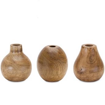 Natural Wood Bud Vase (Set of 3)