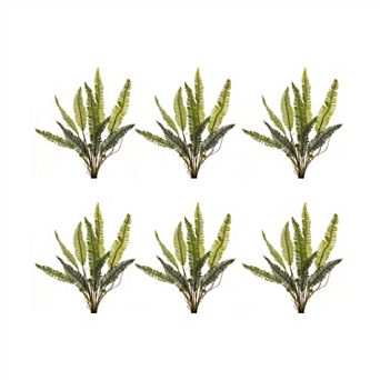 Varigated Fern Foliage Bush (set Of 6)