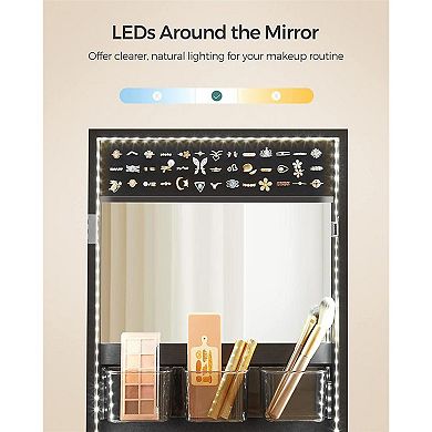 Jewelry Cabinet Armoire Organizer with LED Lights