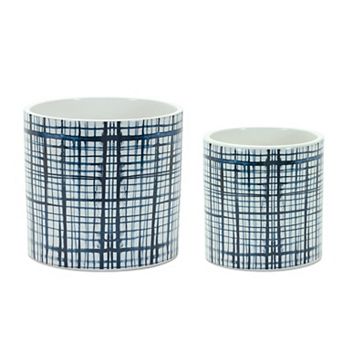 Criss Cross Pattern Planter (set Of 2)