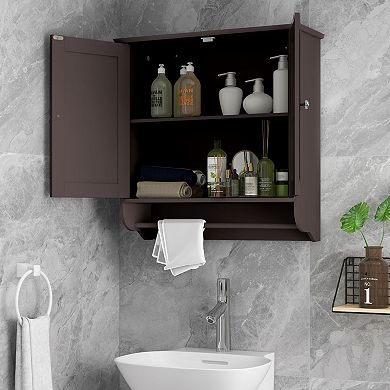 Wall Mounted Bathroom Storage Medicine Cabinet With Towel Bar