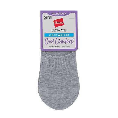 Women's Hanes Ultimate® Cool Comfort® 6-Pack Breathable Liner Socks HWUBL6