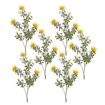 Yellow Flocked Protea Spray (Set of 6)