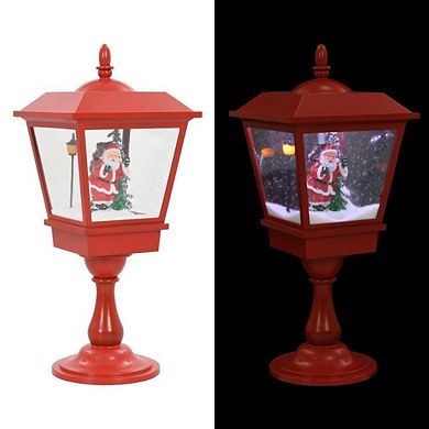Led Christmas Pedestal Lamp With Santa, Red, 2 Ft, Illuminate The Holidays With Snowfall Magic