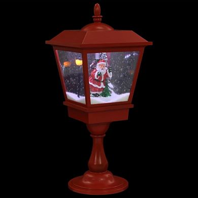 Led Christmas Pedestal Lamp With Santa, Red, 2 Ft, Illuminate The Holidays With Snowfall Magic