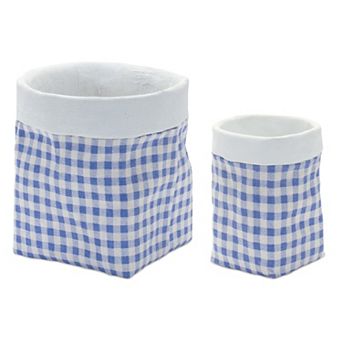 Gingham Sack Design Stone Planter (set Of 2)