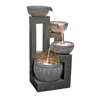 Stone Cascading Bowl Fountain 32.5"h